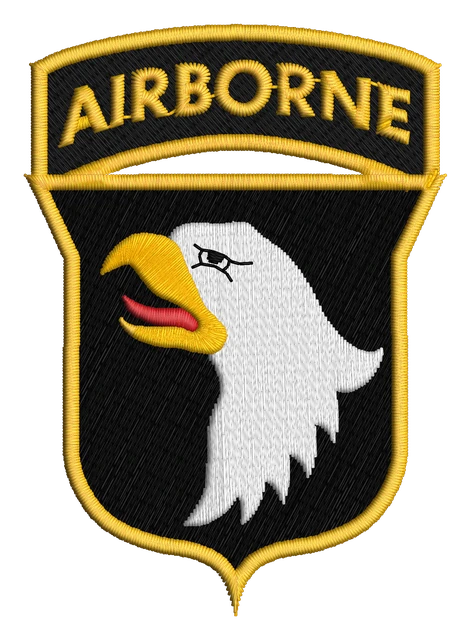 Diseño de bordado 101ª División Aerotransportada sobre tela