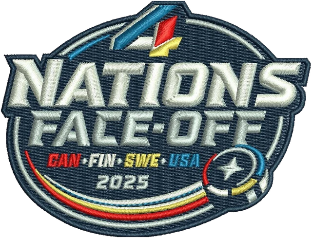 Motif de broderie 2025 Nations Face Off logo 2 brodé sur tissu