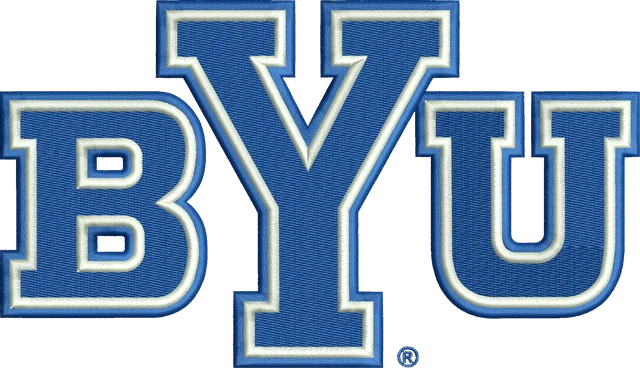 Brigham Young Cougars Secondary Logo Embroidery Design embroidery design shown stitched on fabric