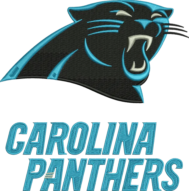 Carolina Panthers Logo 4 Embroidery Design embroidery design shown stitched on fabric