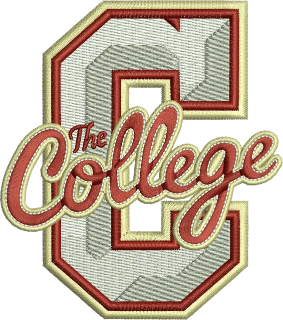 College of Charleston Cougars Logo 2 Embroidery Design embroidery design shown stitched on fabric
