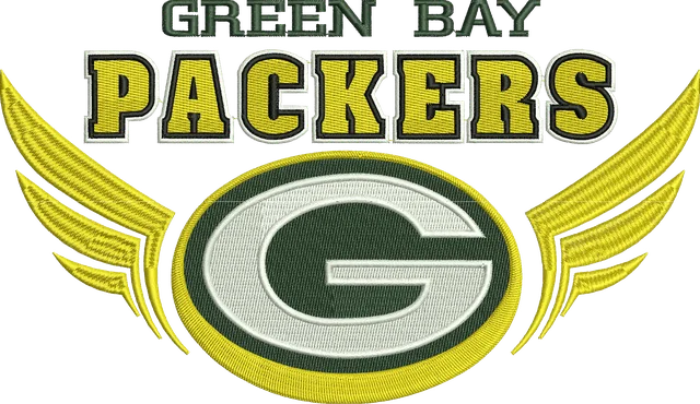 Green Bay Packers Logo 3 Embroidery Design embroidery design shown stitched on fabric