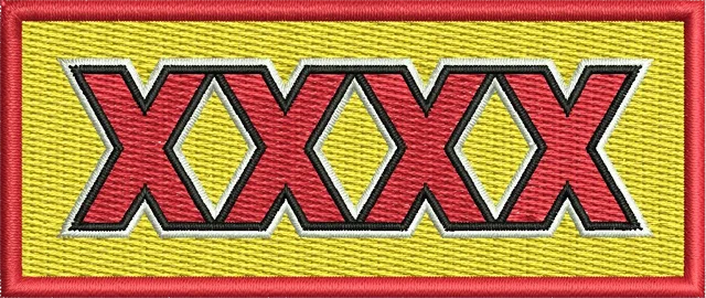 XXXX Gold Lager Logo 2 Embroidery Design embroidery design shown stitched on fabric