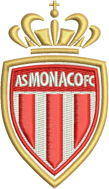Association Sportive De Monaco Football Club Embroidery Design embroidery design shown stitched on fabric