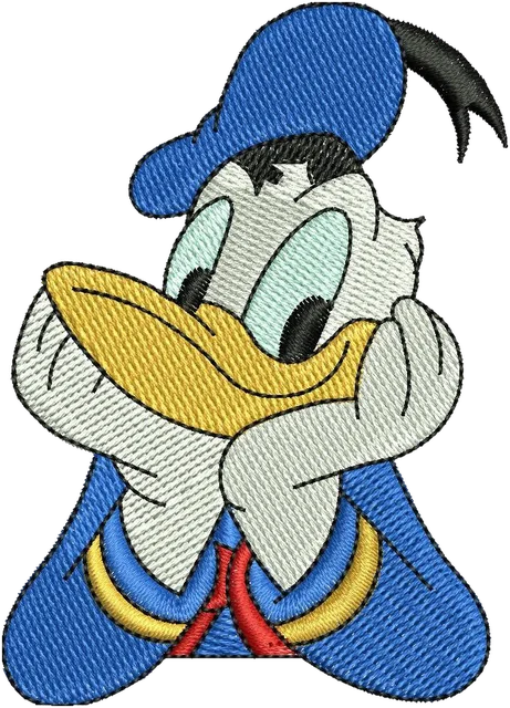 Disney Donald Duck 2 Embroidery Design embroidery design shown stitched on fabric