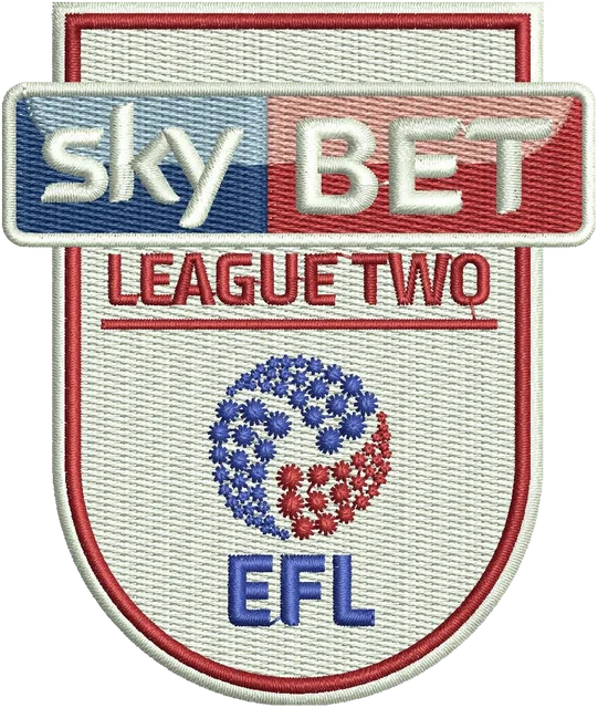 EFL League Two Logo Embroidery Design embroidery design shown stitched on fabric