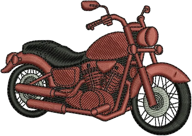 Indian Motorcycles 4 Embroidery Design embroidery design shown stitched on fabric