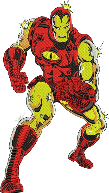 Ricamo Disegno da ricamo Iron Man su tessuto