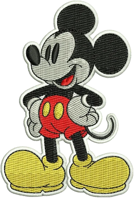 Mickey Mouse Disney Cartoon Embroidery Design embroidery design shown stitched on fabric