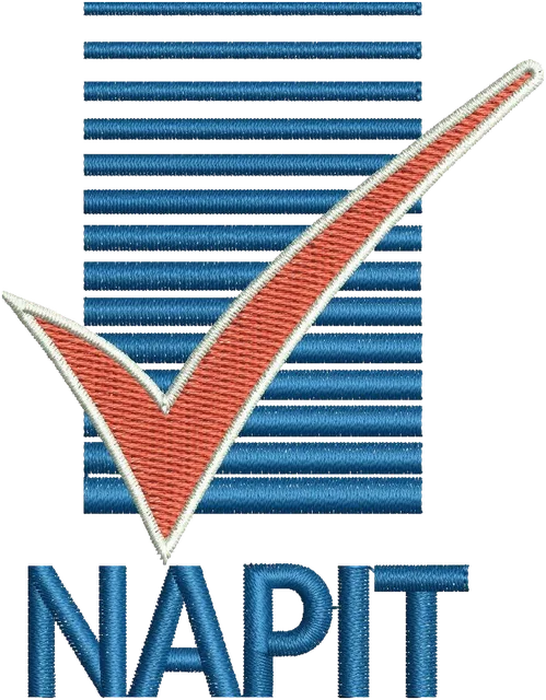 Diseño de bordado Logotipo de Napit sobre tela