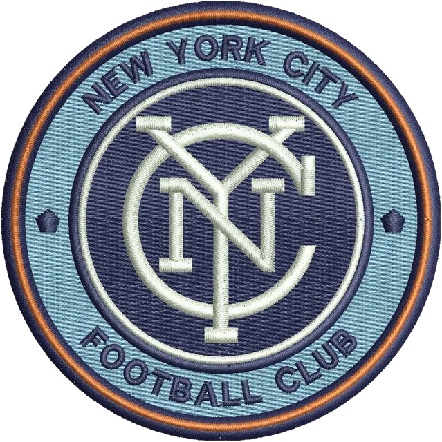 Stickdatei New York City Football Club Logo Stickdatei auf Stoff gestickt