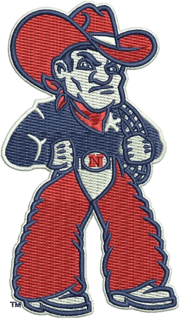 Northwest Mississippi Community College Masco Embroidery Design embroidery design shown stitched on fabric
