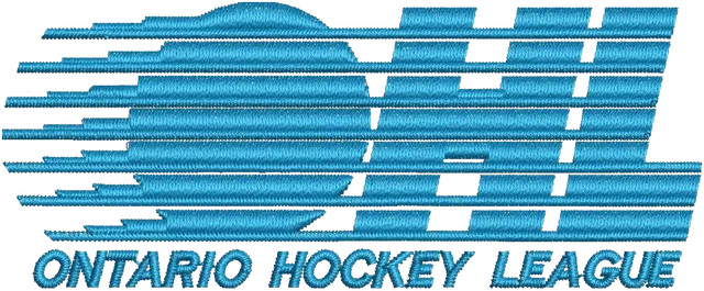 OHL Ontario Hockey League Logo Embroidery Design embroidery design shown stitched on fabric