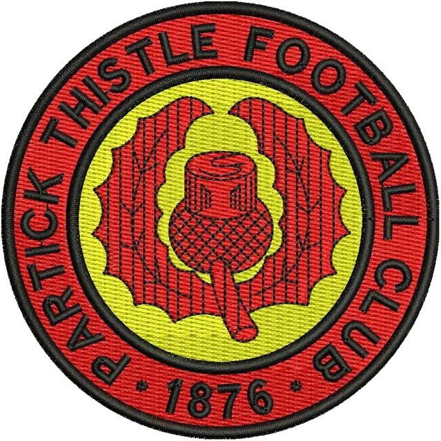 Partick Thistle Football Club Logo Embroidery Design embroidery design shown stitched on fabric