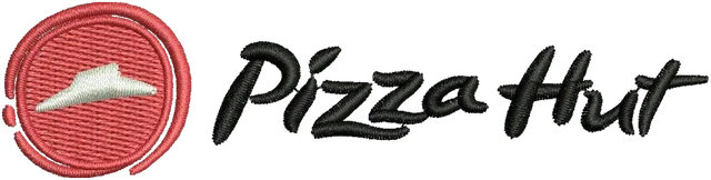 Pizza Hut Logo 3 Embroidery Design embroidery design shown stitched on fabric
