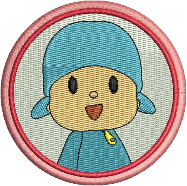 Pocoyo Cartoon 2 Embroidery Design embroidery design shown stitched on fabric