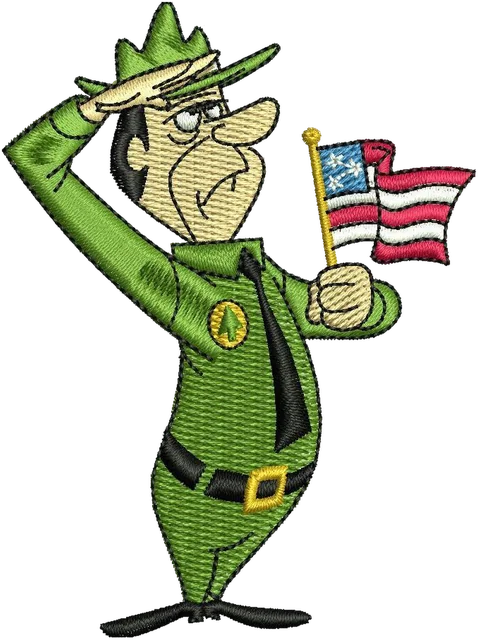 Ranger Smith Fictional Character Embroidery Design embroidery design shown stitched on fabric