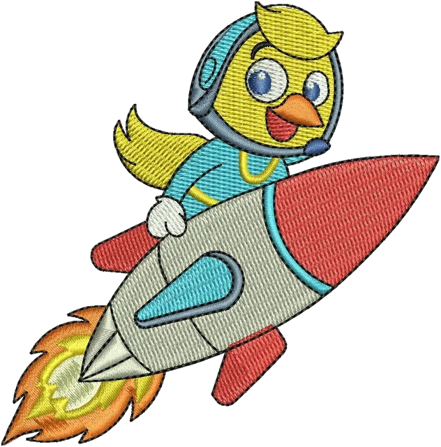Ricamo Rocketeer su tessuto
