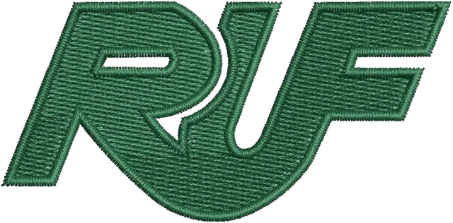 RUF Car Logo Embroidery Design embroidery design shown stitched on fabric