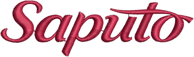 Saputo Inc Fluid Milk Company Logo Embroidery Design embroidery design shown stitched on fabric