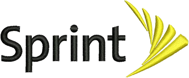 Stickdatei Sprint Logo Stickdatei auf Stoff gestickt