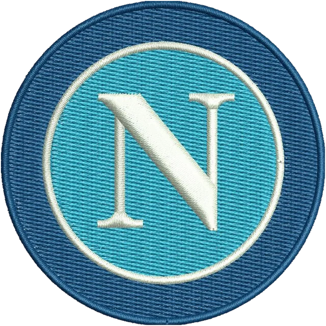 Stickdatei SSC Napoli Football Club Logo Stickdatei auf Stoff gestickt