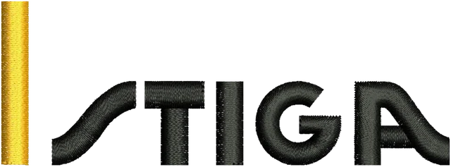 Stickdatei Stiga Logo Stickdatei auf Stoff gestickt