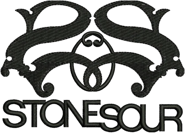 Stone Sour Logo Embroidery Design embroidery design shown stitched on fabric
