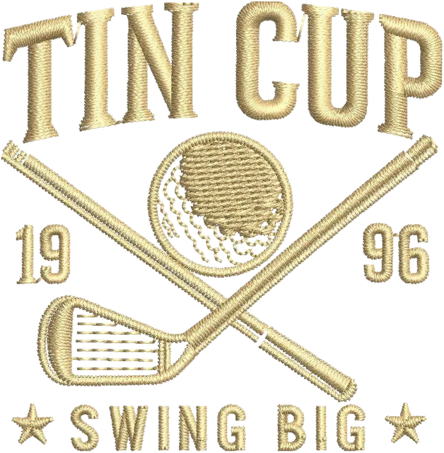 Ricamo Logo di golf Tin Cup su tessuto