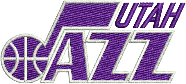 Diseño de bordado Utah Jazz equipo de baloncesto logotipo sobre tela