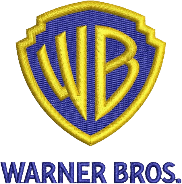 Stickdatei Warner Bros Logo Stickdatei auf Stoff gestickt
