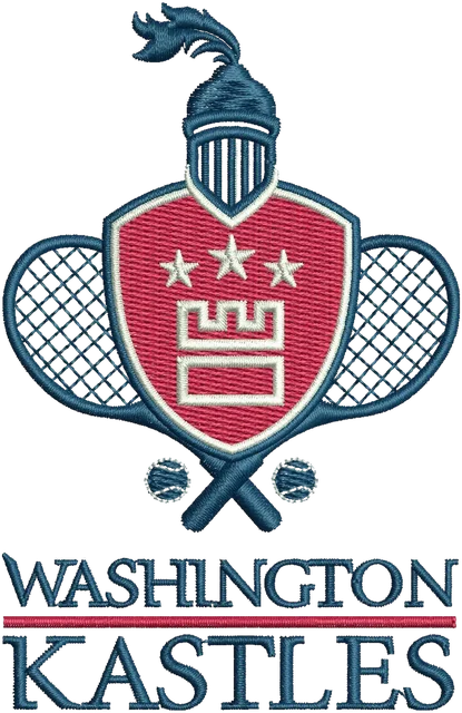 Washington Kastles Logo Embroidery Design embroidery design shown stitched on fabric
