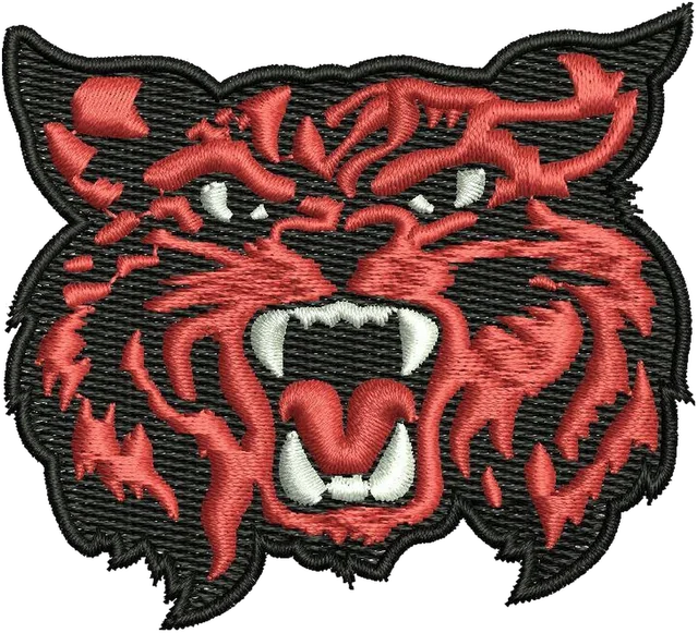 Westland Hialeah Football Logo Embroidery Design embroidery design shown stitched on fabric