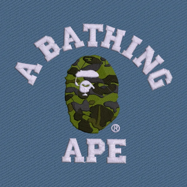 A Bathing Apes Embroidery Design