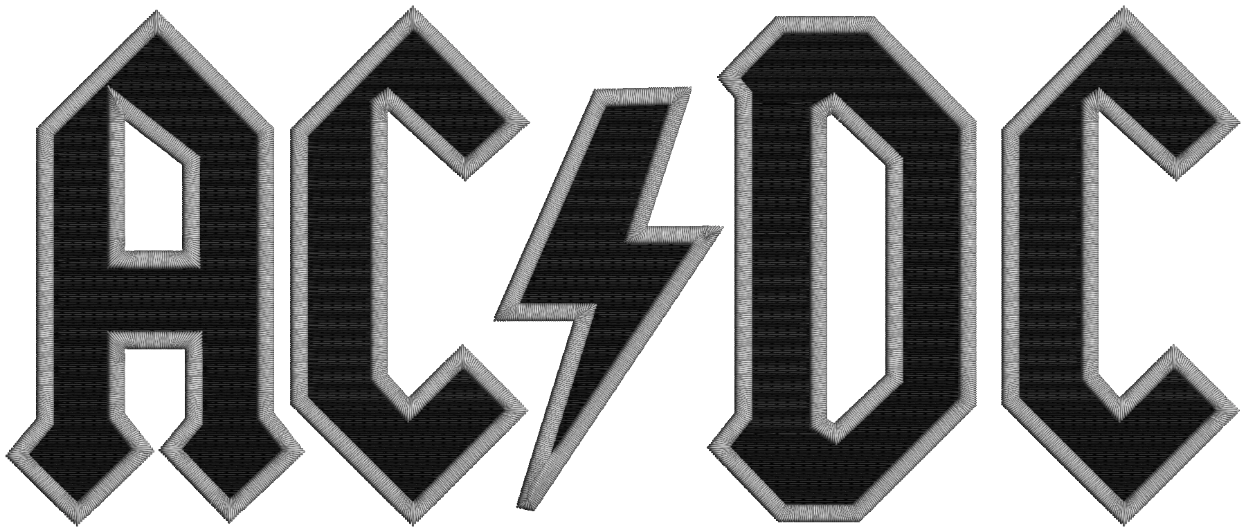 Ricamo ACDC Logo 2 su tessuto