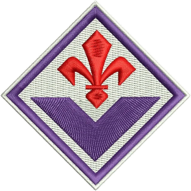ACF Fiorentina Football Logo Embroidery Design embroidery design shown stitched on fabric
