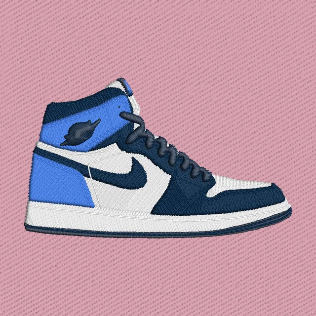 Air Jordan Blue Embroidery Design