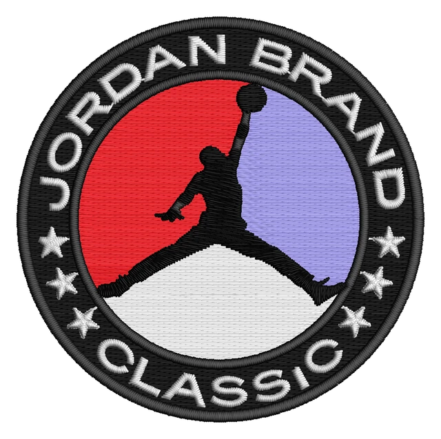 Stickdatei Air Jordan Logo Stickdatei auf Stoff gestickt