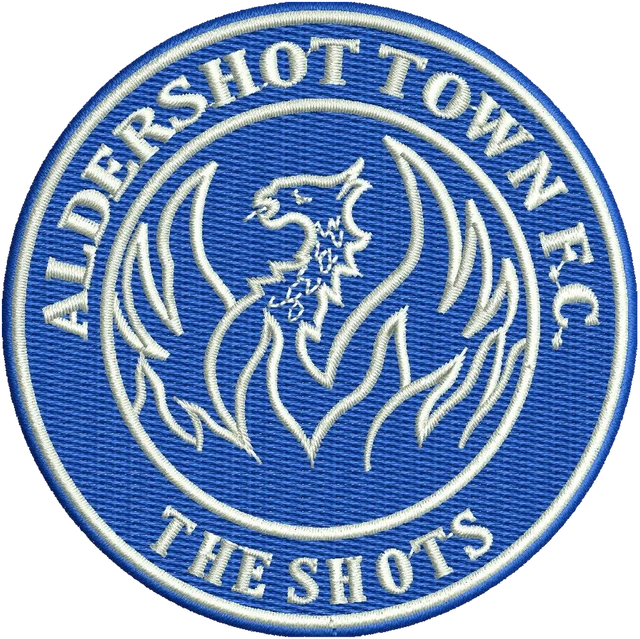 Aldershot Town Football Club Logo Embroidery Design embroidery design shown stitched on fabric