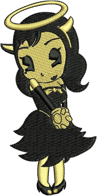 Alice the Angel 3 Embroidery Design embroidery design shown stitched on fabric