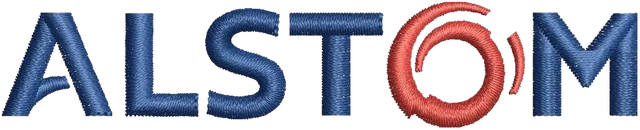 Ricamo Logo Alstom su tessuto