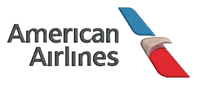 Motif de broderie American Airlines brodé sur tissu