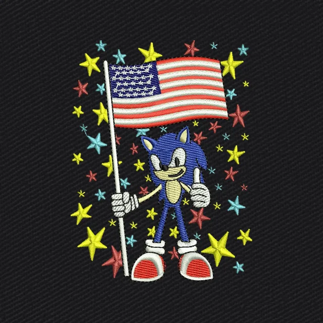 Bandera de Estados Unidos con Sonic