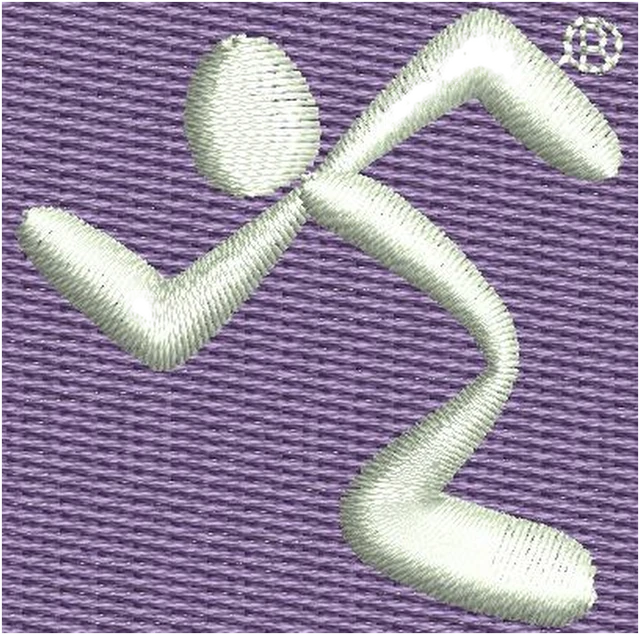 Diseño de bordado Anytime Fitness logotipo sobre tela
