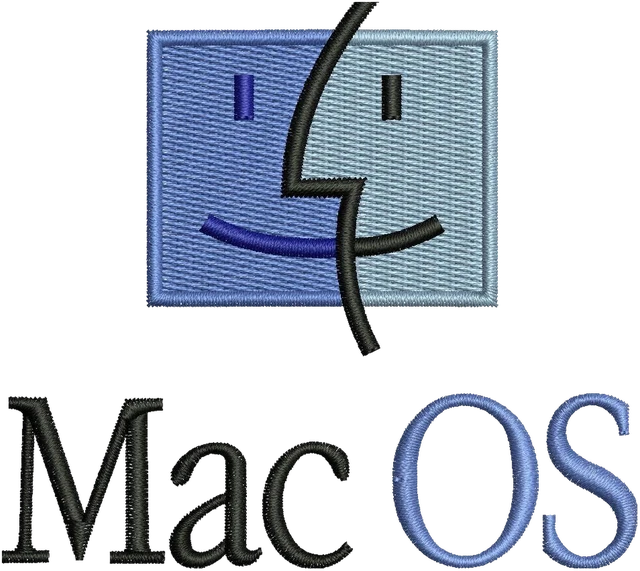 Motif de broderie Apple Mac OS logo brodé sur tissu