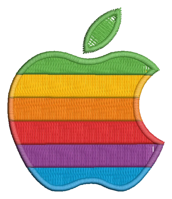 Ricamo Apple Macintosh Vintage Logo su tessuto