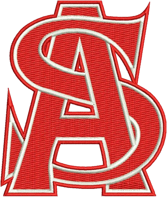 Stickdatei Archbishop Spalding High School Logo Stickdatei auf Stoff gestickt