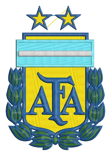 Stickdatei Argentinien Fußball-Nationalmannschaft Stickdatei auf Stoff gestickt