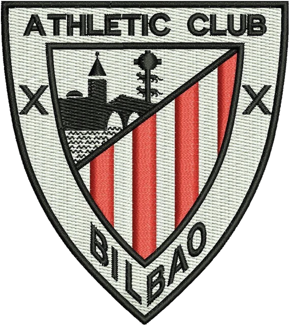 Stickdatei Historisches Athletic Club Bilbao Wappen auf Stoff gestickt