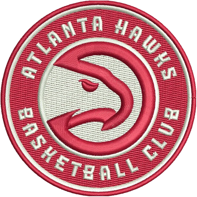 Stickdatei Atlanta Hawks Logo 2 Stickdatei auf Stoff gestickt